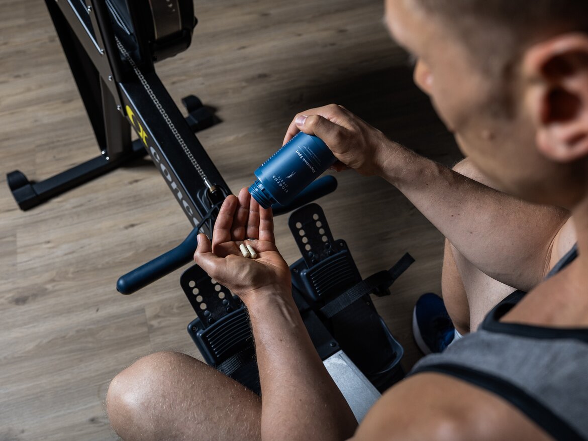 BIOGENA Magnesium Sport capsules were taken out of the box and presented.