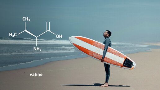 Surfer der Valin einnimmt