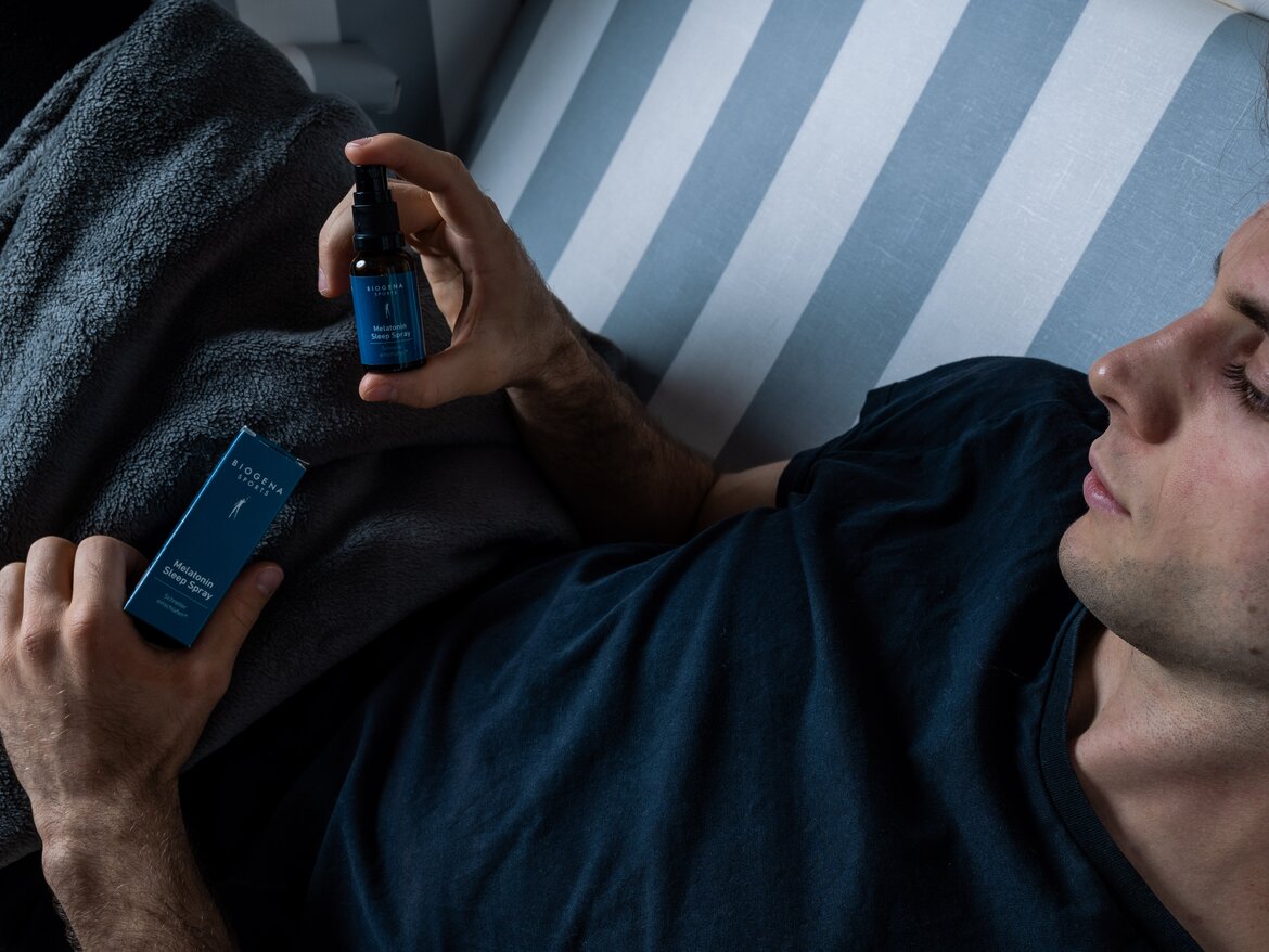 Melatonin Sleep Spray held by someone
